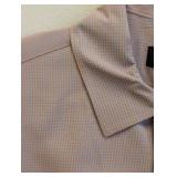 Bugatchi Uomo Short Sleeve Shirt - Size L - Lavender Micro-Check