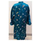 Vintage Silk Robe - Butterfly Embroidery, Hong Kong Made, Size M