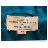 Vintage Silk Robe - Butterfly Embroidery, Hong Kong Made, Size M