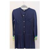 Vintage Marc by Marc Jacobs Navy Knit Dress - Size S, Front Button Placket, Pleated Hem