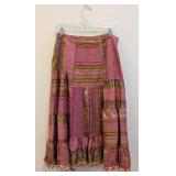 Oilily Patchwork Skirt - Pink & Gold Jacquard, EU 38