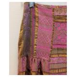 Oilily Patchwork Skirt - Pink & Gold Jacquard, EU 38