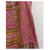 Oilily Patchwork Skirt - Pink & Gold Jacquard, EU 38