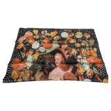 Oilily Scarf - Floral Print with Polka Dot Border