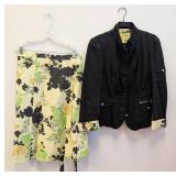 Oilily Floral Skirt & Black Jacket Set - Women