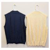 Peter Millar Merino Wool Vests (Pair) Navy & Cream - M & L
