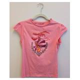 Oilily Pink T-Shirt - Size M - Front Graphic Guitar & Floral Wreath Print Artwork