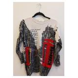 Simply Couture Long Sleeve Top - Size Large - Cityscape Red Telephone Booth Print