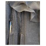 Luluvia Black Knit Cardigan with Frayed Ruffle Collar - Women