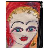 Lalo Morales Velvet Painted Purse - Hand-Painted Portrait