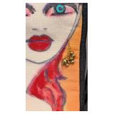 Lalo Morales Velvet Painted Purse - Hand-Painted Portrait