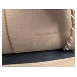 Citi Collective Leather Tote - Beige Pebbled Vegan Leather with Matching Pouch