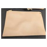 Citi Collective Leather Tote - Beige Pebbled Vegan Leather with Matching Pouch