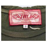 JW Los Angeles Embroidered Dress - Olive Green - Floral & Crane Motif - Size Small