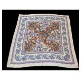 Saldarini Scarf - 50" x 53" - Purple/Blue Paisley Floral Border
