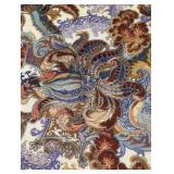 Saldarini Scarf - 50" x 53" - Purple/Blue Paisley Floral Border