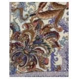 Saldarini Scarf - 50" x 53" - Purple/Blue Paisley Floral Border