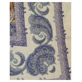 Saldarini Scarf - 50" x 53" - Purple/Blue Paisley Floral Border