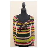 Jean Paul Gaultier Vintage Mesh Top - Multicolor Stripe - Size M