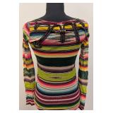 Jean Paul Gaultier Vintage Mesh Top - Multicolor Stripe - Size M