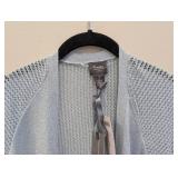 Chicos Blizzard Blue Sparkle Cardigan Sweater Jacket - Size 2 (Travel Collection)