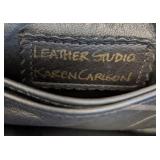Karen Carlson Leather Studio Purse - Black Pebble-Grain Leather