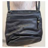 Karen Carlson Leather Studio Purse - Black Pebble-Grain Leather