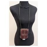 Handcrafted Leather Crossbody Wallet - Embossed Face Panel - No Maker Mark