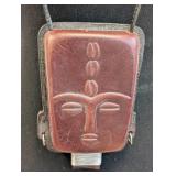 Handcrafted Leather Crossbody Wallet - Embossed Face Panel - No Maker Mark