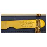 Barbara Bates CRYSTEL Triple Cut Manicure Set in Blue Velvet Case