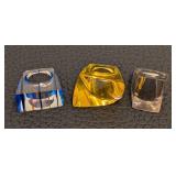 Lucite Rings - 3-Piece Geometric Ring Set, Size 6.5-7 (Lot of 3)