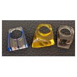 Lucite Rings - 3-Piece Geometric Ring Set, Size 6.5-7 (Lot of 3)