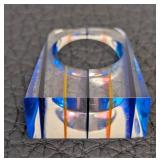 Lucite Rings - 3-Piece Geometric Ring Set, Size 6.5-7 (Lot of 3)