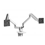MSRP $900 NEW High Quality Humanscale M2.1 Dual Mount Lightweight Adjustable Monitor Arms Sleek White & Chrome Finish -lighter, thinner & greater dynamic range than any current monitor arm on 