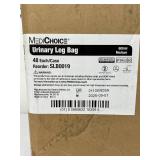 MSRP $250 – Case of 48 MediChoice Urinary Leg Bags, 600mL Medium, Sterile Single-Use, Latex-Free, Anti-Reflux Valve, Includes Tubing & Leg Straps, Hospital & Home Health Use