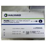MSRP $150 = 5 Boxes (1150 gloves) HALYARD PUREZERO ULTRA VIOLET Nitrile Biotechnology Gloves, LARGE, 3.5 Mil, Tested against 57 chemicals, fentanyl & chemotherapy drugs, Violet Color Signifies Hig