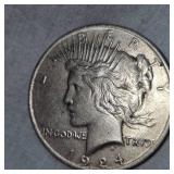 1924 Peace Dollar $1  XF w/Patina