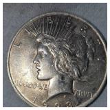 1923 Peace Dollar $1  XF w/Gold Patina