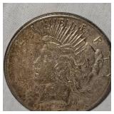 1922 S Peace Dollar $1 Fine, Gold Toning