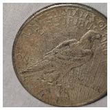 1922 S Peace Dollar $1 Fine, Gold Toning