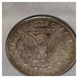 1921 D Morgan Dollar $1, AU Beautiful Gold Patina