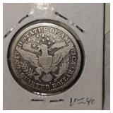 1908 O Barber Silver Quarter 25c