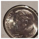 1948 S Roosevelt Dime 10c MS65