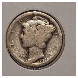1942 D, 1943,1921 Mercury Dime 10c