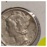 1942 D, 1943,1921 Mercury Dime 10c