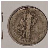 1942 D, 1943,1921 Mercury Dime 10c