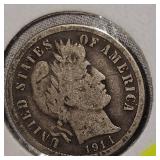 1914 S Barber, 1937 MS60 Mercury Dime 10c