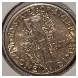 1914 S Barber, 1937 MS60 Mercury Dime 10c
