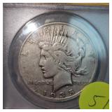 1935 S VF25 Peace $1  ANACS VF25
