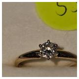 14Kt Diamond Solitaire 1/3ct Wedding Ring, Desc in Pics